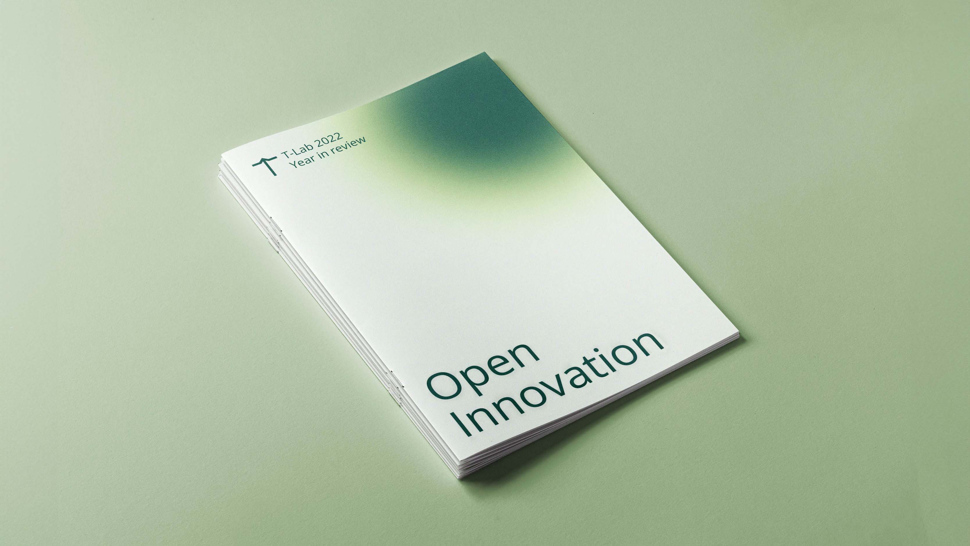 An annual report cover page for an innovation company