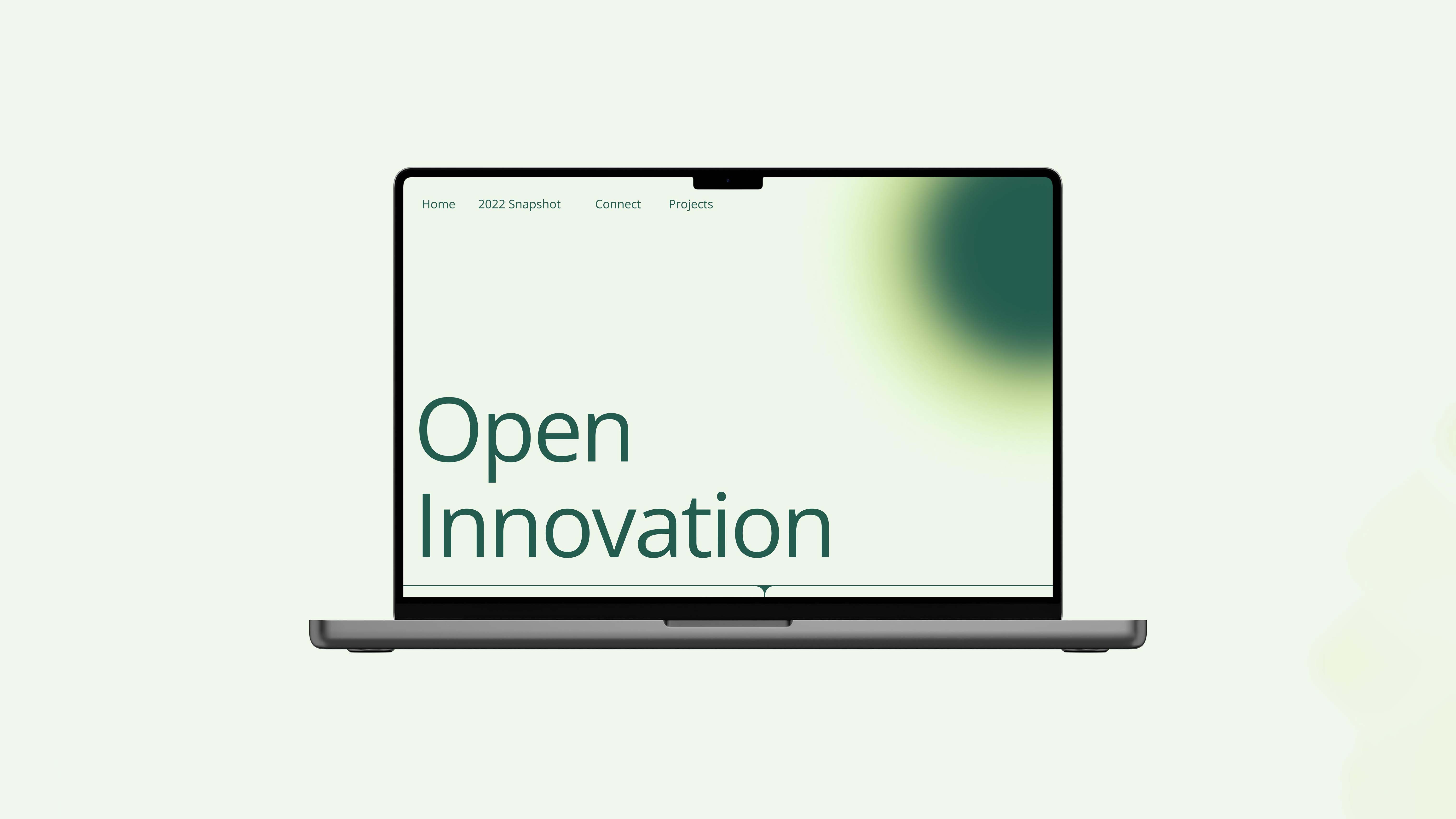 An innovation company website in use